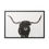 Thumbnail: Canvas Wrap Wall Art Longhorn in Snow Black and White