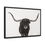 Thumbnail: Canvas Wrap Wall Art Longhorn in Snow Black and White