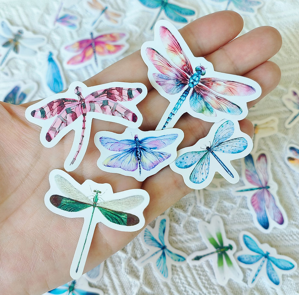 Thumbnail: 46pcs Dragonfly Stickers, Dragonfly Bullet Journal Planner Scrapbook Stickers