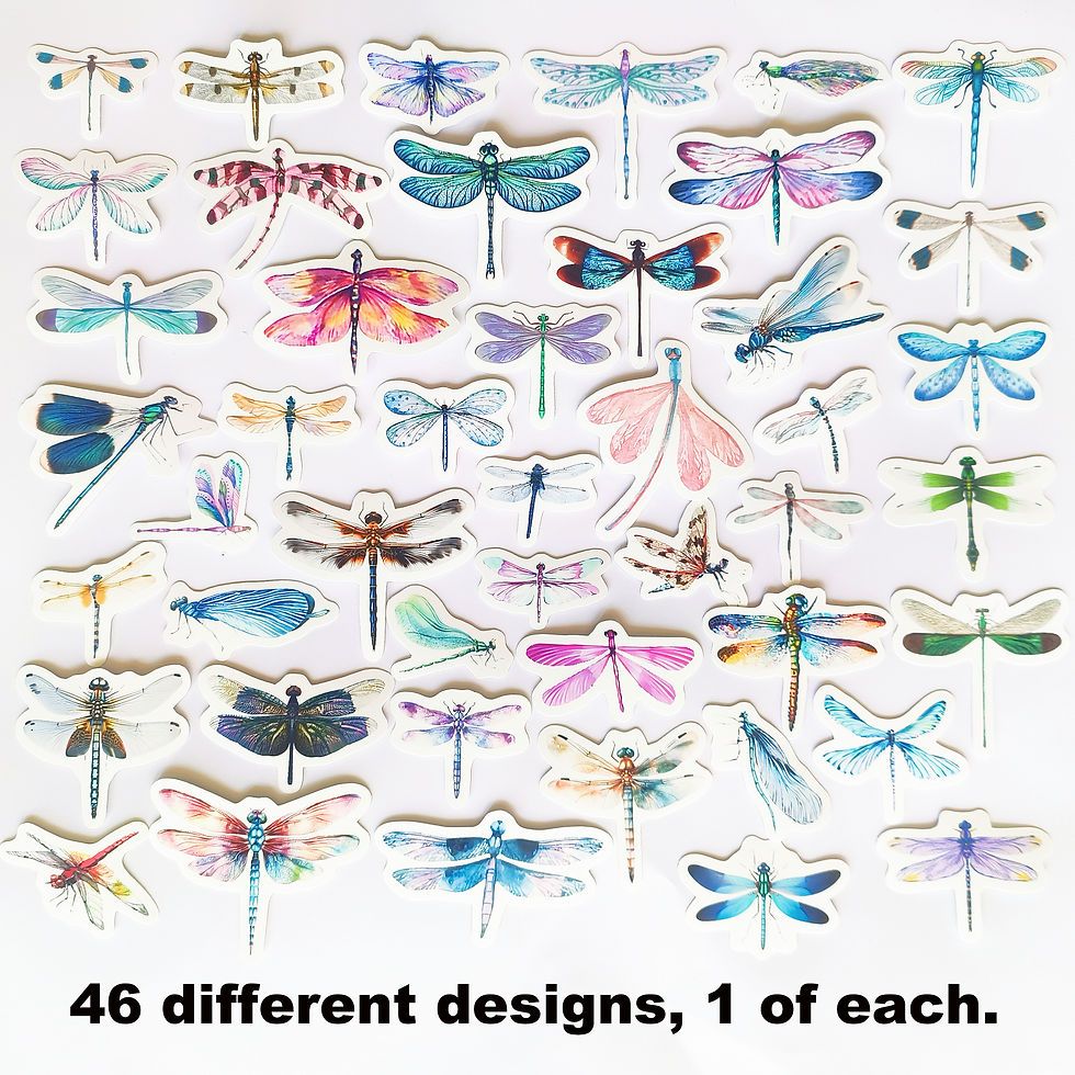 Thumbnail: 46pcs Dragonfly Stickers, Dragonfly Bullet Journal Planner Scrapbook Stickers