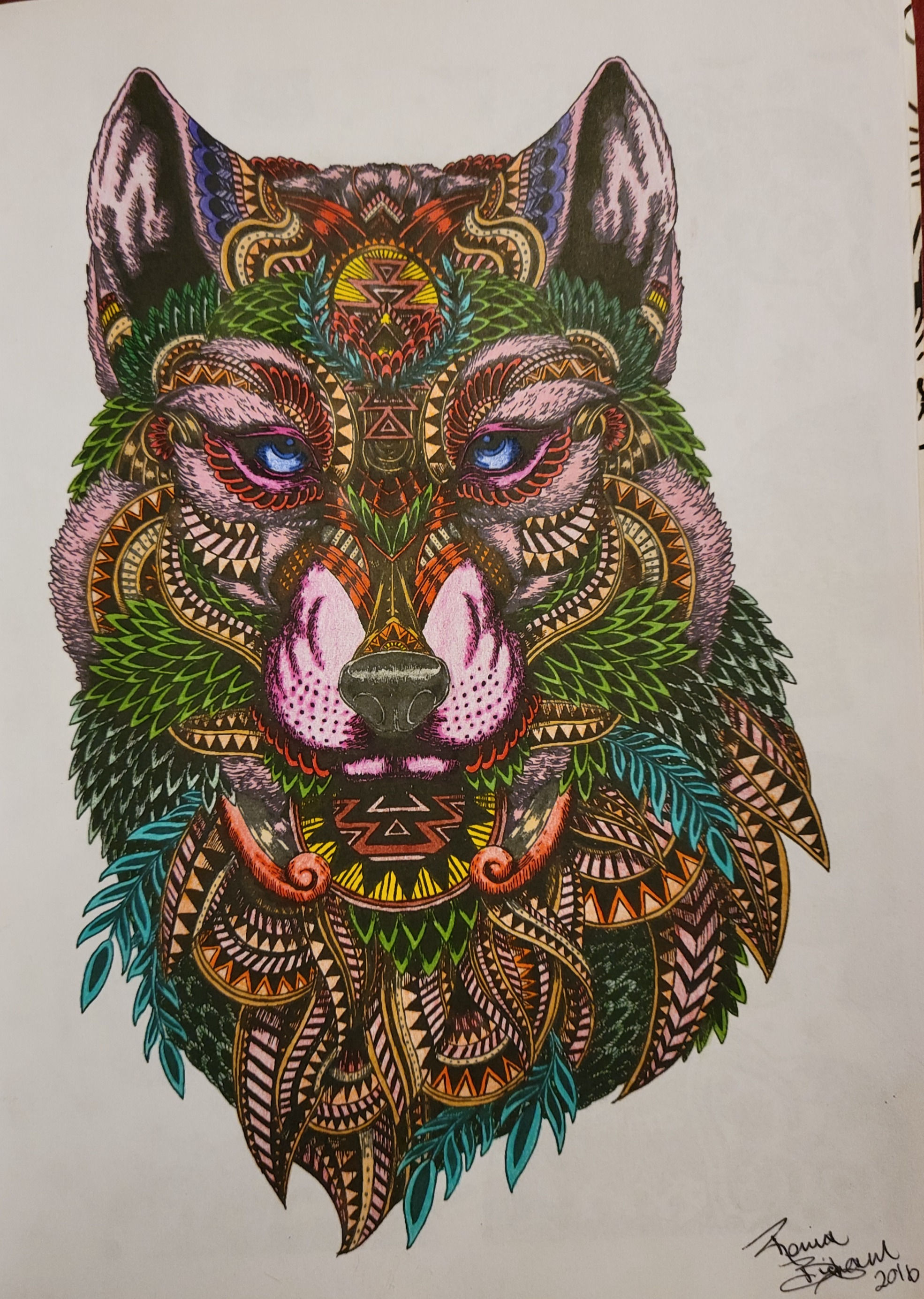 Wolf pic colored by Renia Bigham