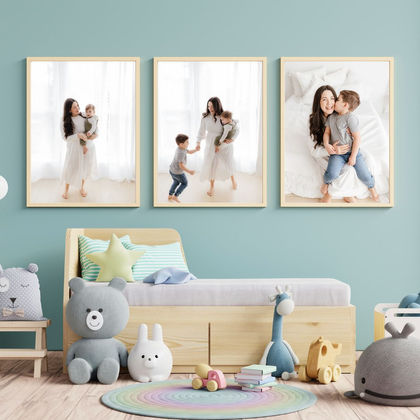 Meliza Orellana Photography_Family Photography_Vancouver Family Photographer_Three beautiful family photos displayed in child's bedroom