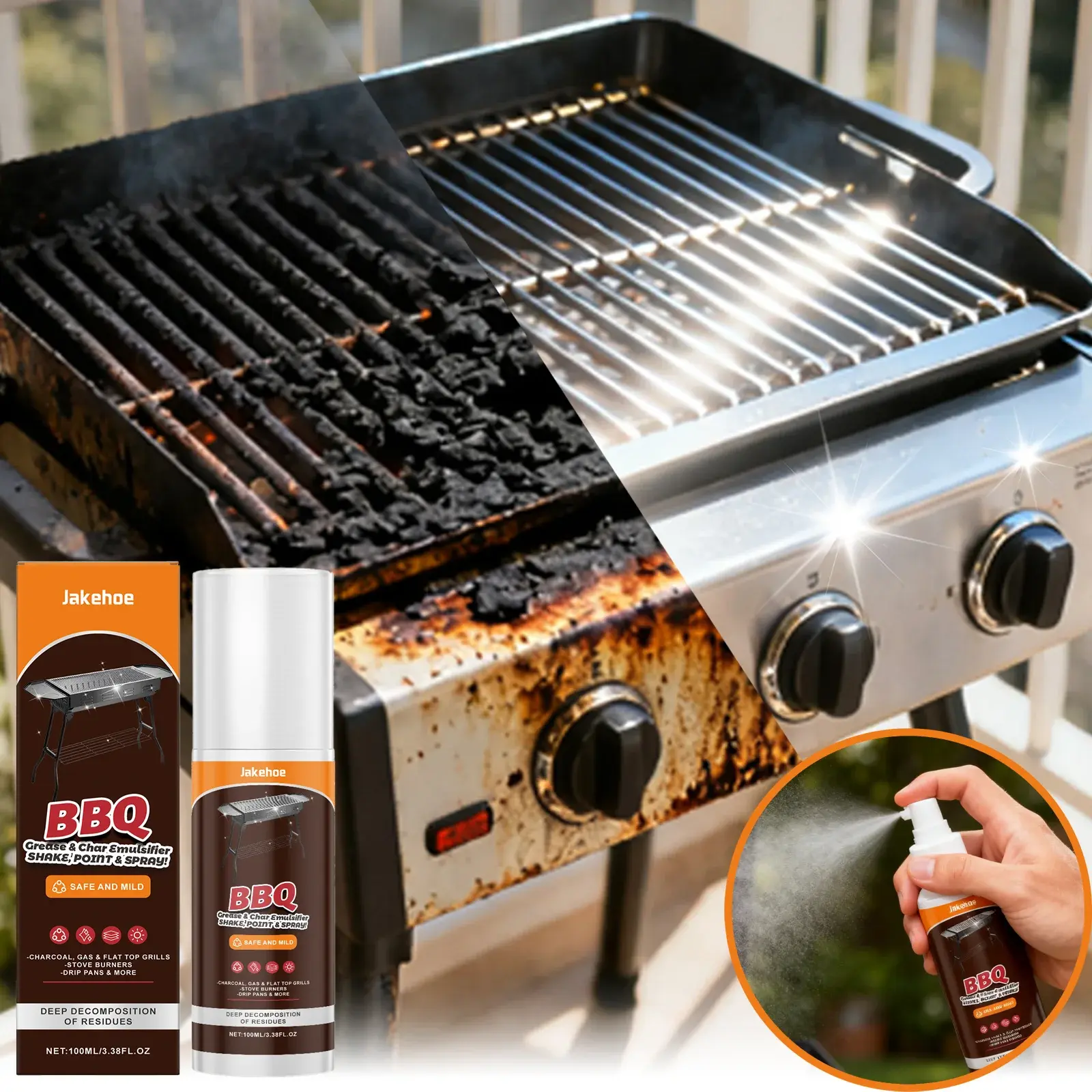 Grill Cleaner Spray 100ml Heavy Duty Degreaser for BBQ and Oven