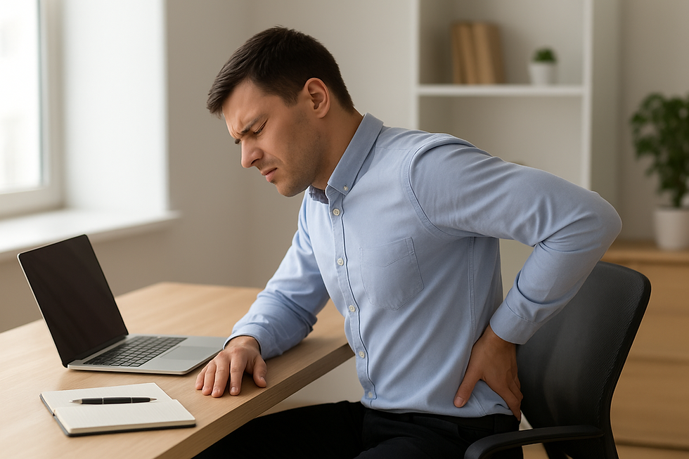 uomo che ha mal di schiena