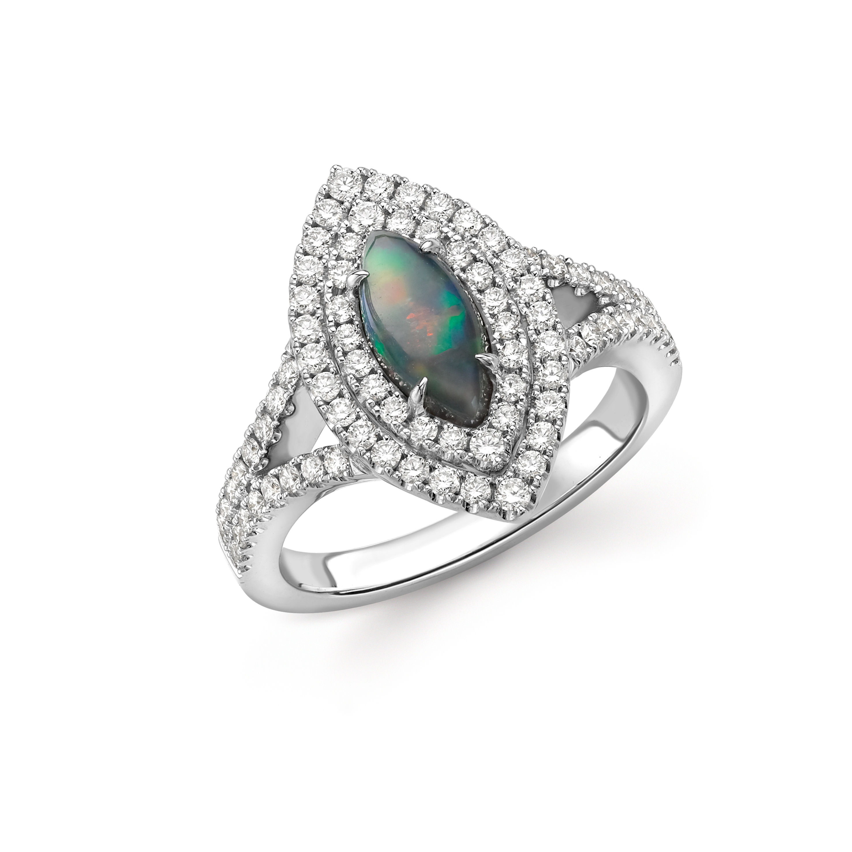 Australian Black Opal Ring