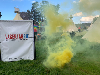 Great outdoor laser tag party in Wales today! Fun team building event!