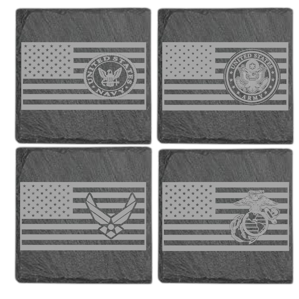 Thumbnail: Set of 4 Themed Laser Etched Slate Coasters