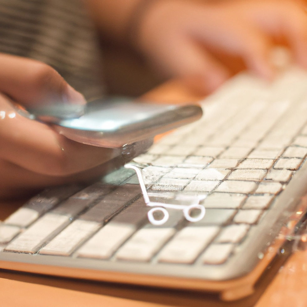 An image showing a woman eCommerce shopping on the internet