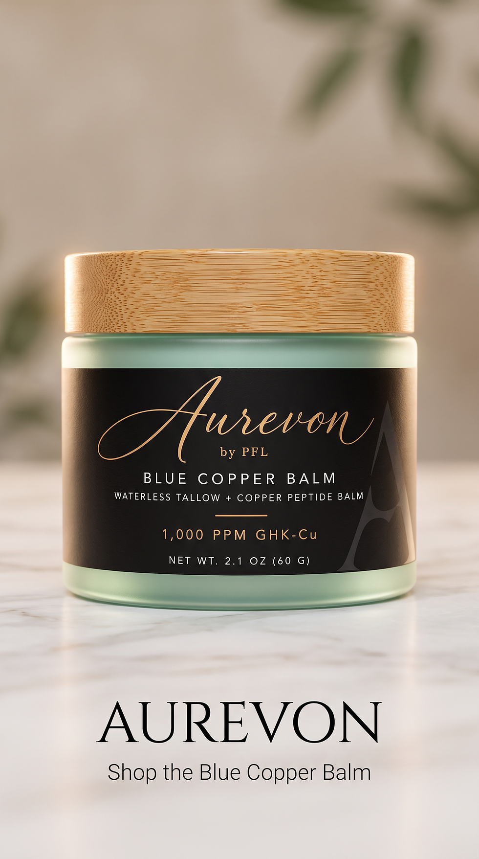 Agent Image - Hero product photograph the closed Aurevon Blue Copper Balm jar _frosted min