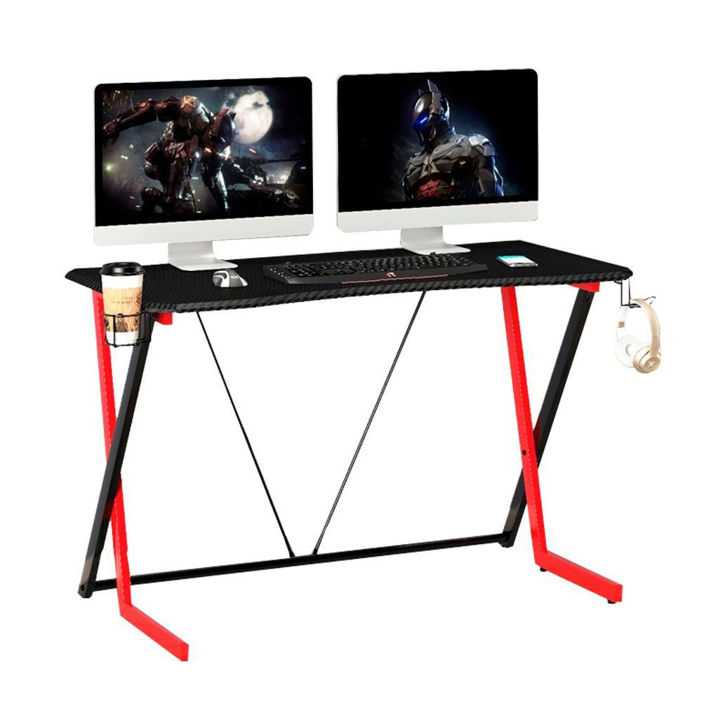 Techly Ergonomic Gaming Desk Game Table with Cup Holder and Headphones