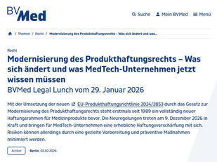 Haftung für Medizinprodukte – Was sich ändert und was MedTech-Unternehmen jetzt wissen müssen