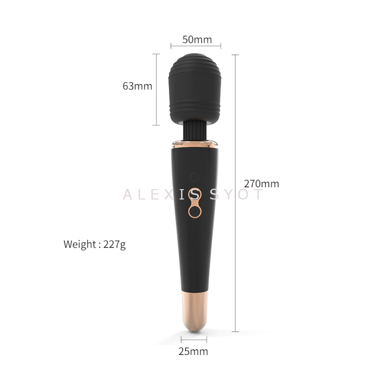 Thumbnail: Black & Rose Gold Luxury Melo Big AV Wand 26.8cm
