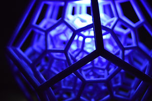 3D printed dodecahedron with dramatic li