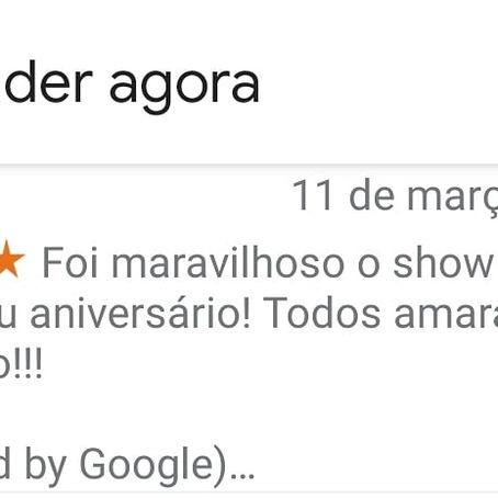 Avaliação de cliente (cantor e bandas para casamento no RJ)