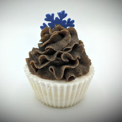 Handmade soap cupcake vanilla french roast coffee blue snowflake
