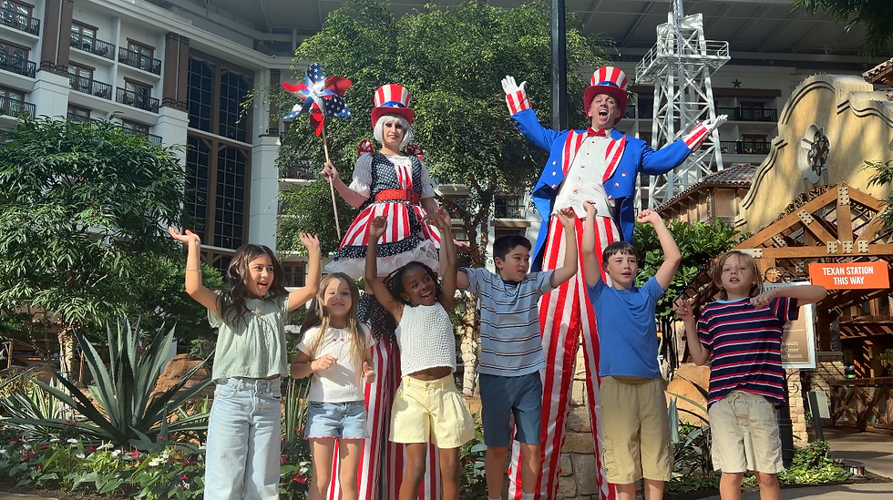 Patriotic Strolling Entertainers are a hit in the atrium at Gaylord Texan Resort