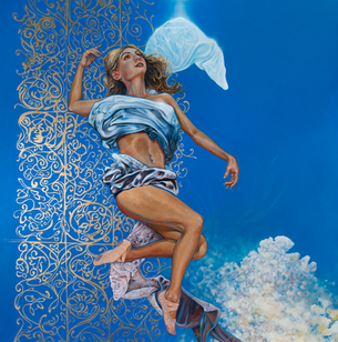 Oil painting of a woman