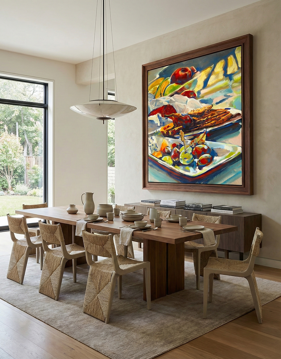 Impressionism painting in dining room