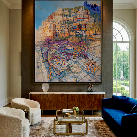 Original Impressionist Oil on Canvas Framed and Displayed