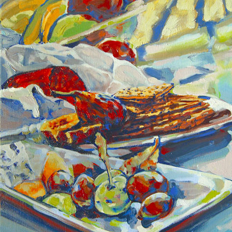 Figs and Crust Oil Painting