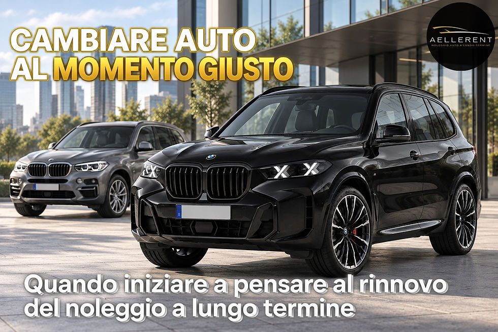 BMW X5 nuova generazione in primo piano con BMW X5 precedente sullo sfondo, immagine dedicata al rinnovo del noleggio a lungo termine AelleRent e al passaggio alla nuova vettura al momento giusto.