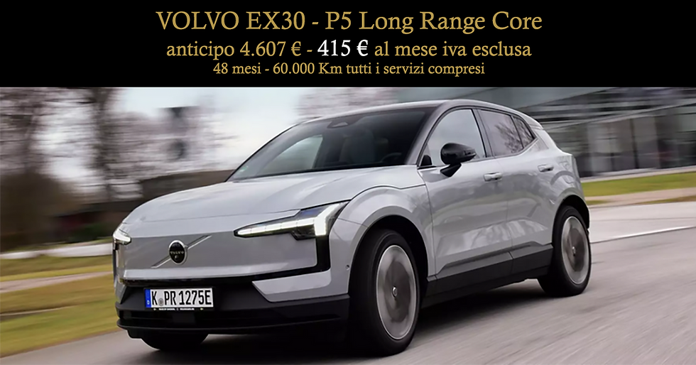 Volvo EX30 P5 Long Range Core elettrica in offerta noleggio lungo termine 48 mesi e 60.000 km