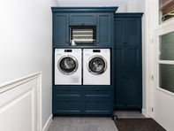 Blauw interieur