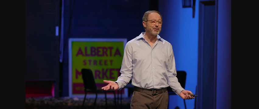 Garet Lahvis presenting at TED talk