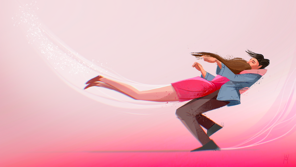 hugging long distance love characters @Meforya