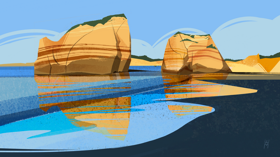 beach illustration @Meforya