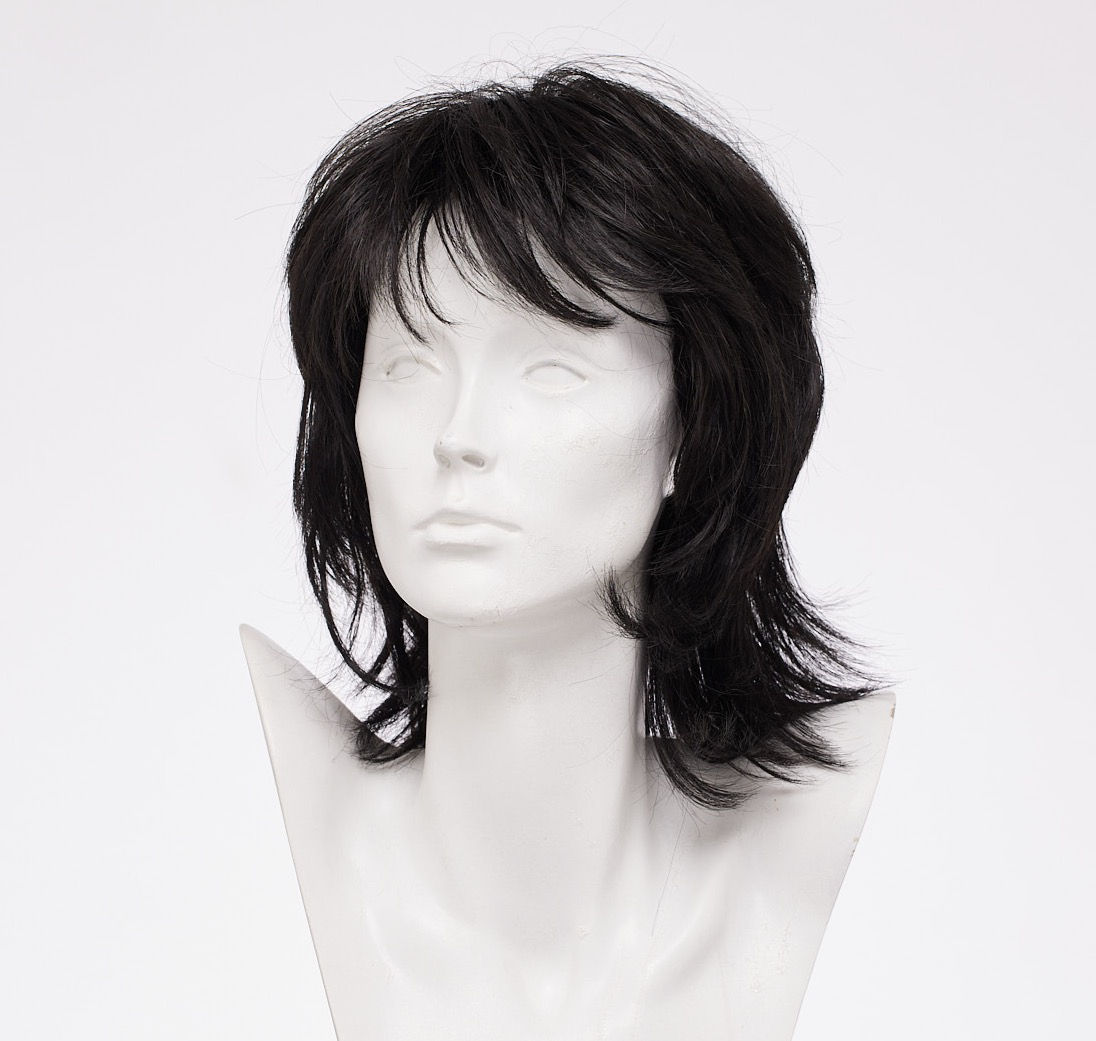 Kunsthaar Perücke 232 Vokuhila schwarzbraun