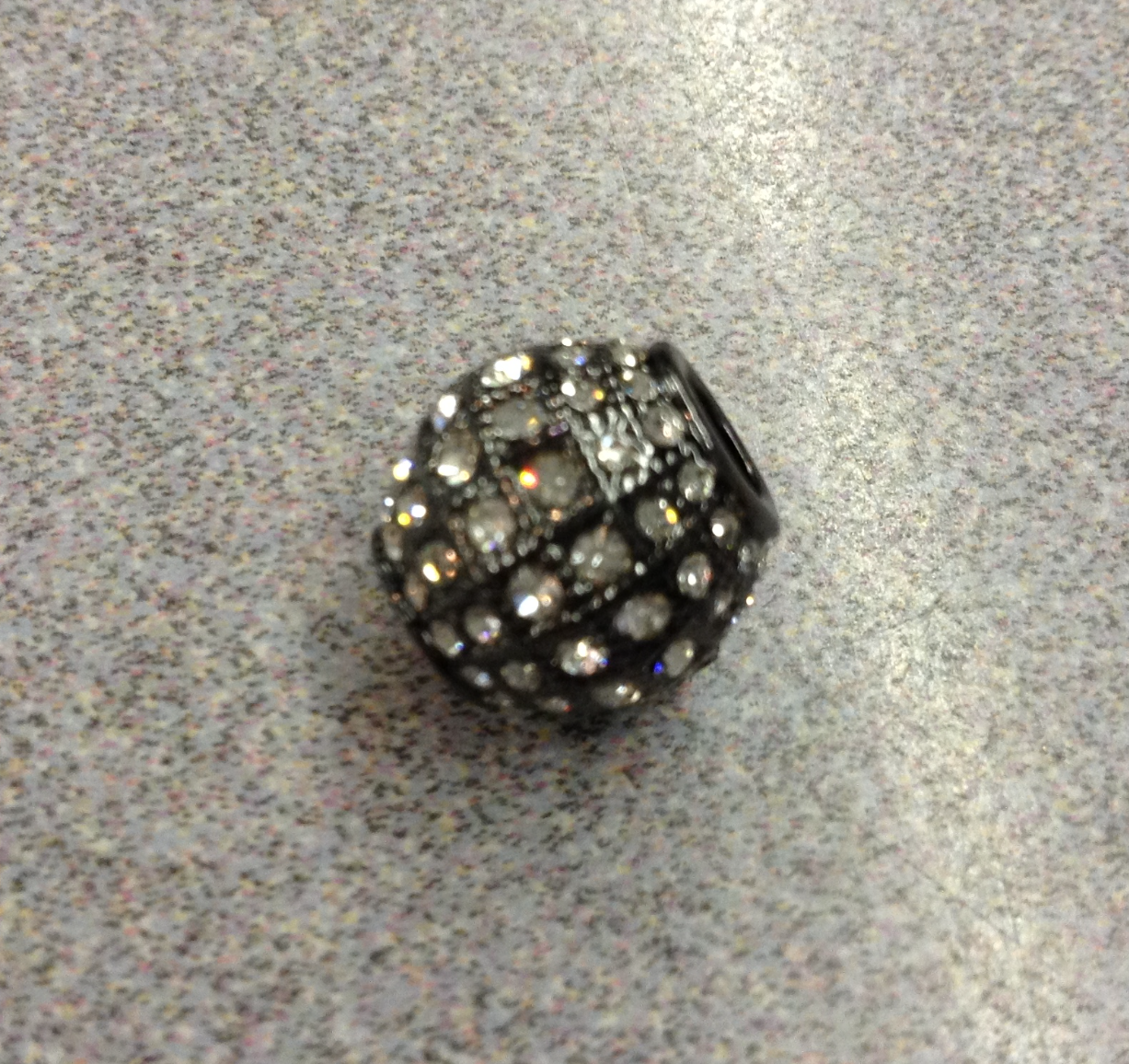 Gunmetal CZ Decorative Bead
