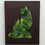 Miniature : Tableau chat vert