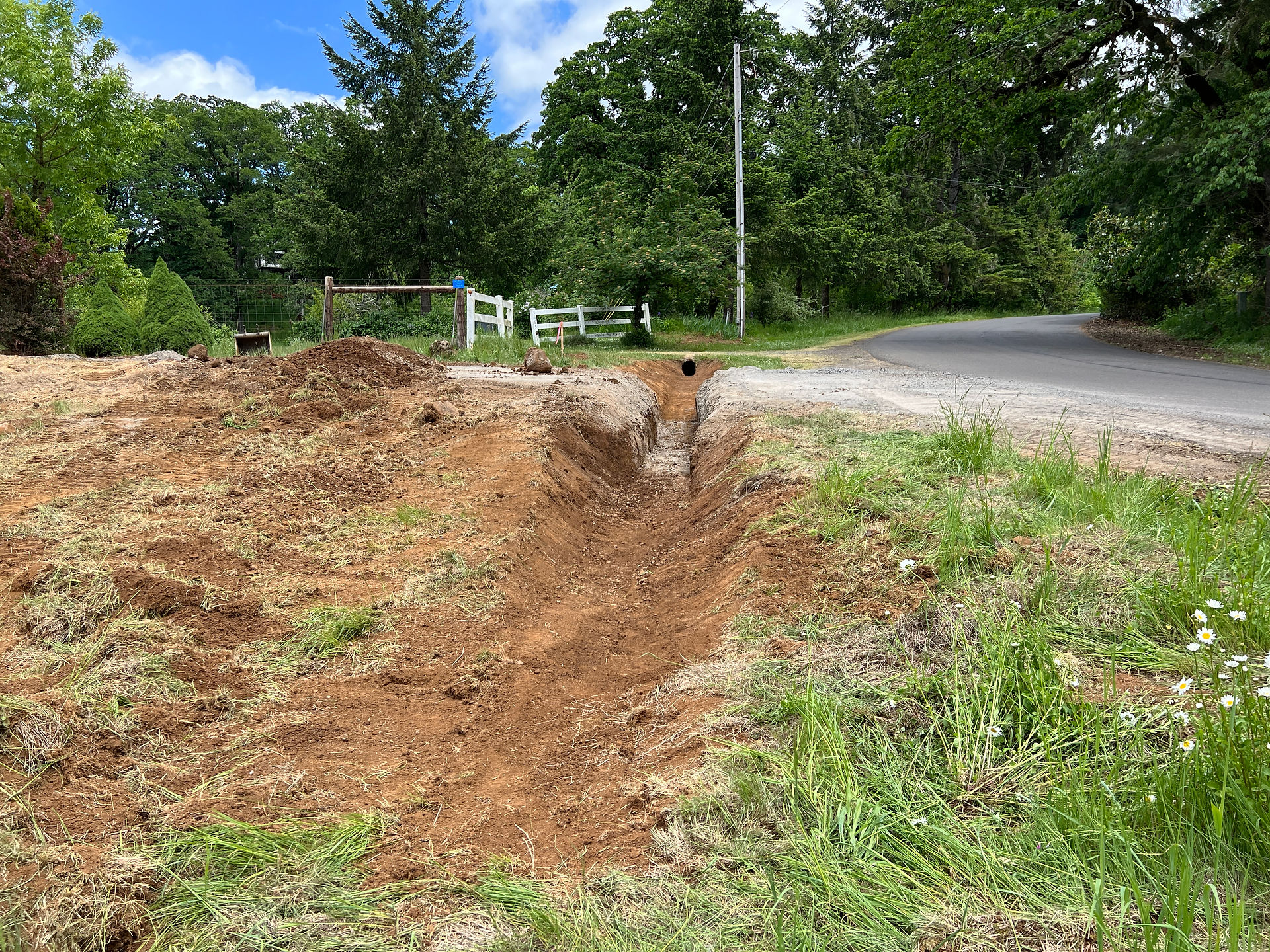 Driveway culvert excavation