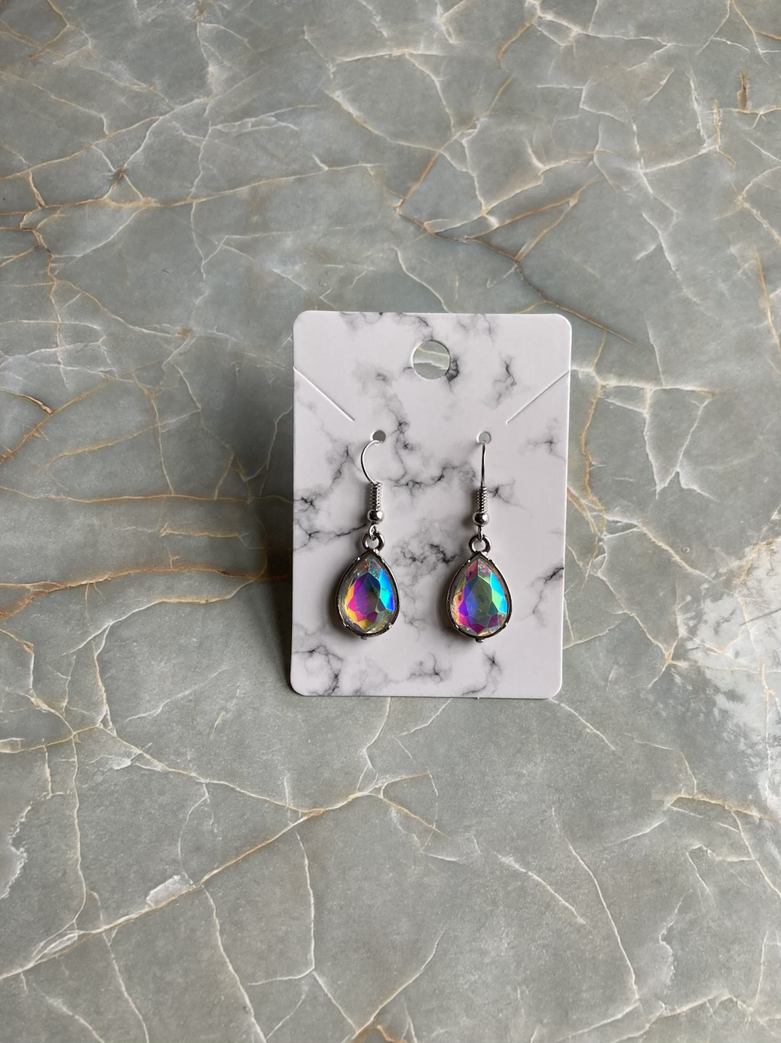 Iridescent Tear Drop Earrings