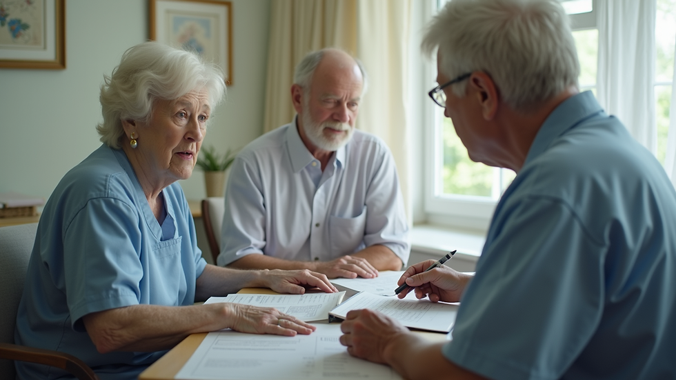 Eye-level view of a training session in an aged care facility