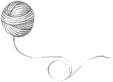Pencil Drawn Ball of Yarn with String Coming Out
