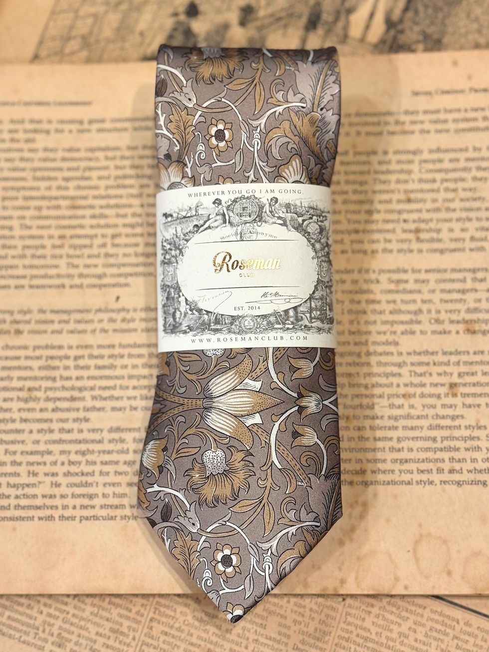Thumbnail: ROSEMAN NECKTIE AND SQUARE POCKET - ORIENTAL SAND BROWN