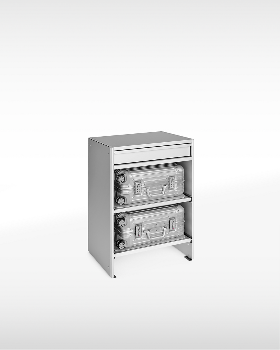 RIMOWA AND LEHNI JOIN FORCES ON AN ALUMINIUM SUITCASE STORAGE SOLUTION