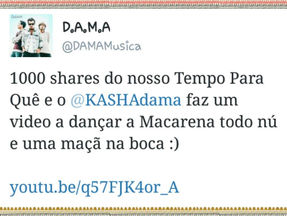 Partilhem o vídeo "Tempo Pra Quê"