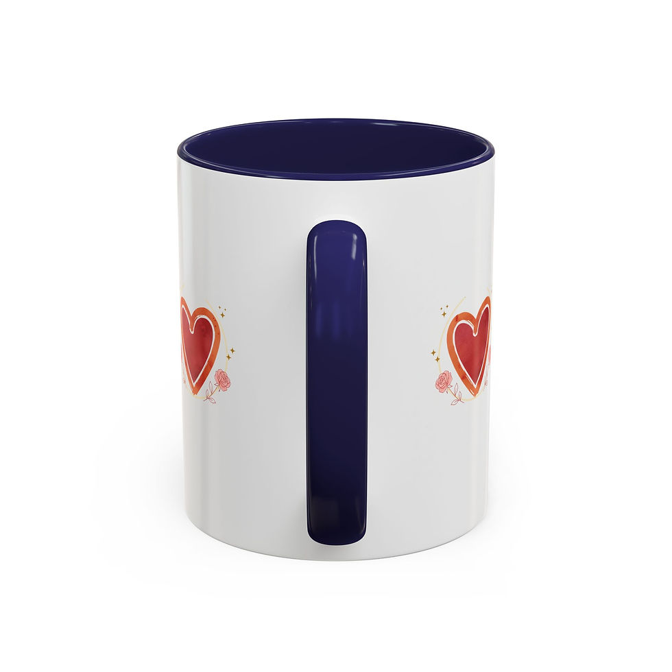 Thumbnail: Valentine Floral Heart Accent Coffee Mug — "I Love You" Romantic Gift