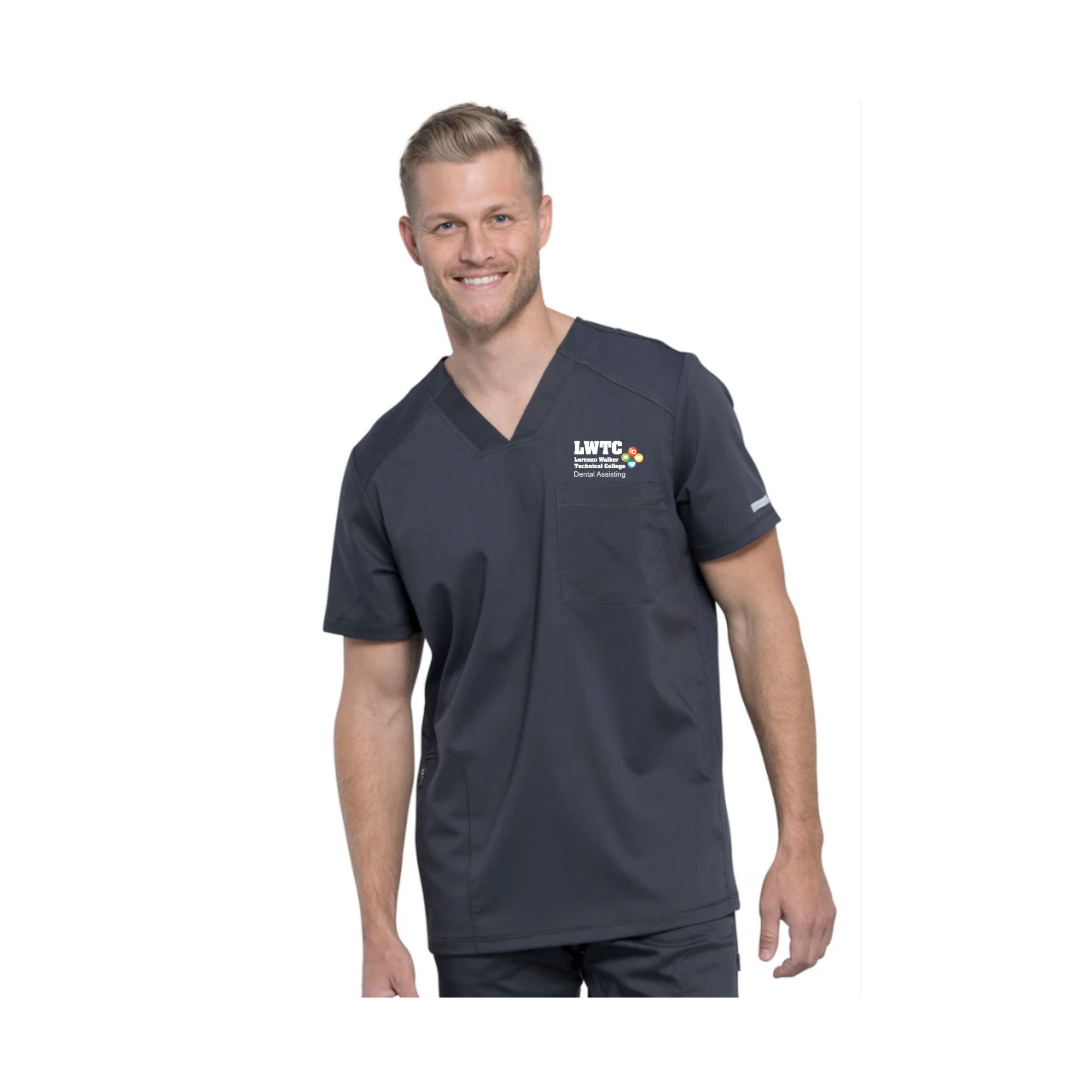 LWTC Dental Assisting Scrub Top | Short Sleeve | Men's | WW603