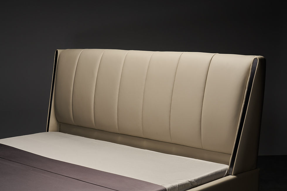 Thumbnail: Cream Luxurious Bed Soma - S210 Zoomed View