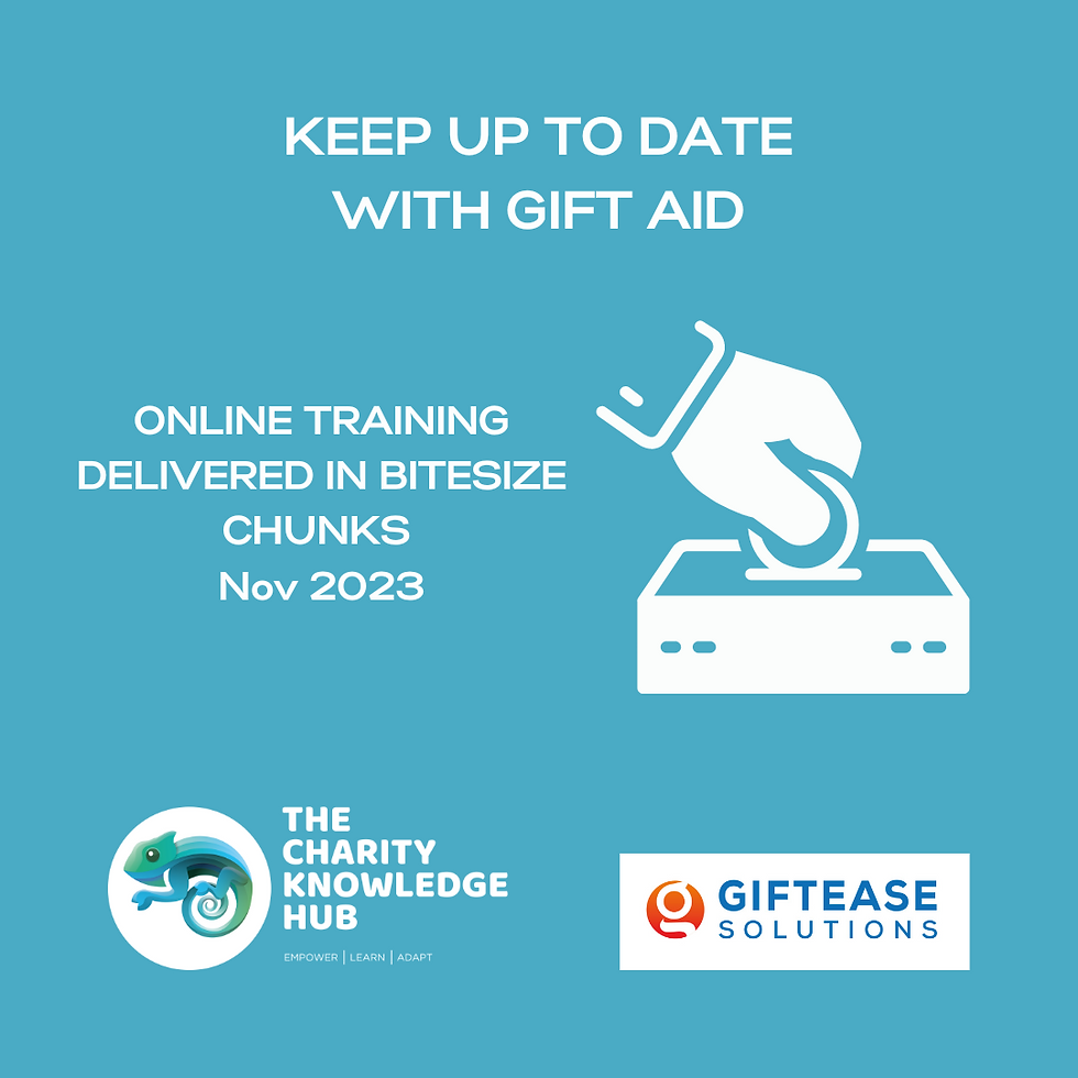 Gift Aid Workshop - Online November 2023