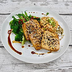 Soy and Sesame Tofu, Mixed Grains, Super Greens with Soy & Tahini Dressing