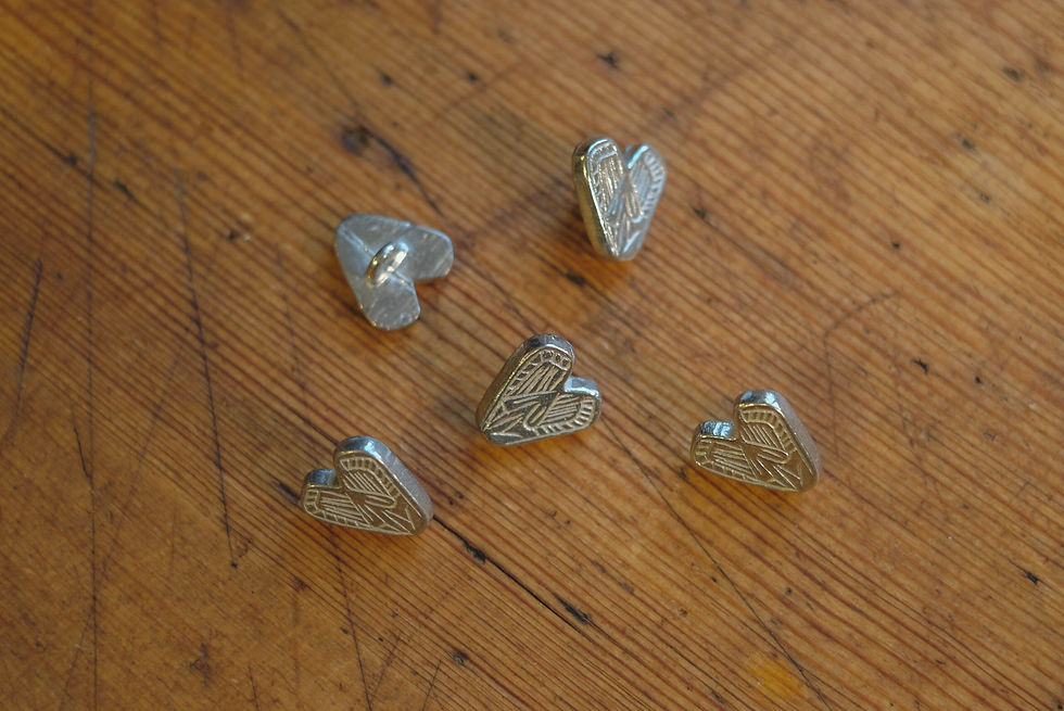 Thumbnail: Medieval tin button 6- heart 18x16mm