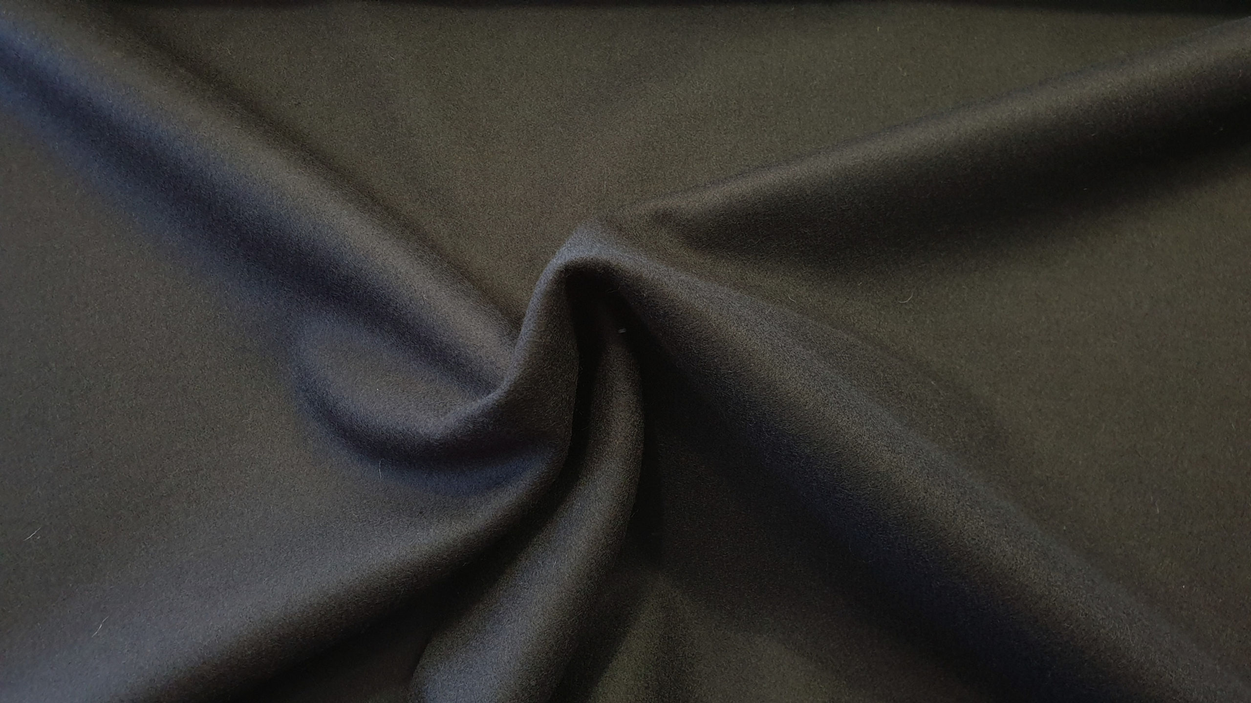 German heavy melton wool- black