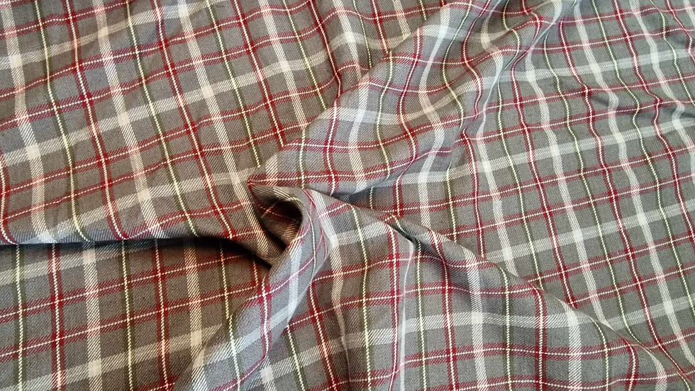 Thumbnail: Cotton tartan- gray red