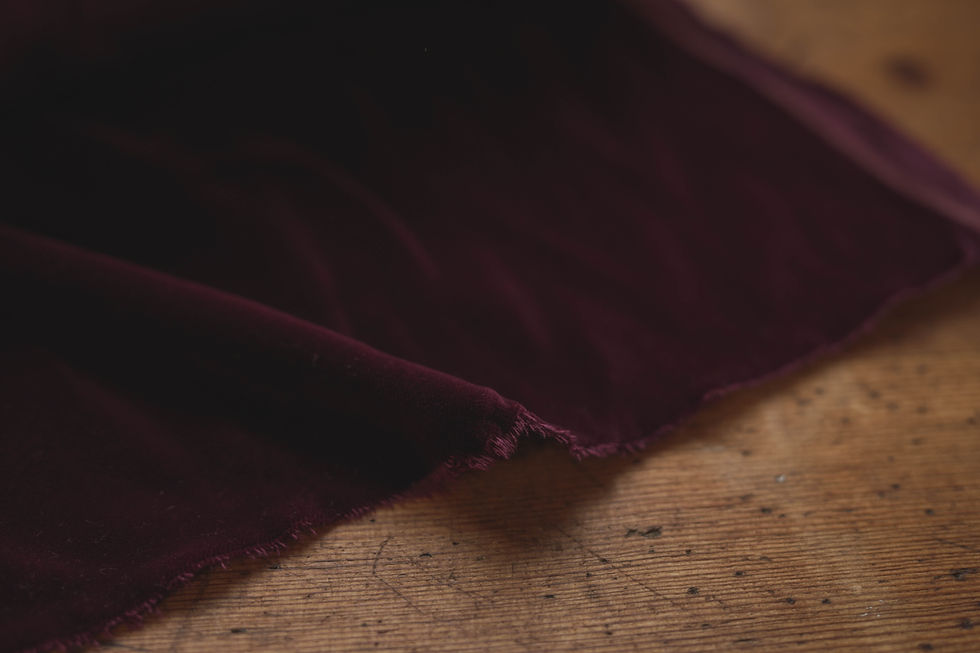 Miniatyrbild: High gloss cotton velvet- Wine red 59