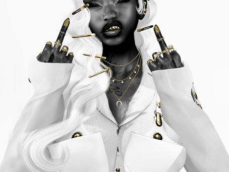 Gold teeth, white hair, lavender haze 29 looks like rebellion wrapped in velvet. I don't do cute. I do cosmic. Scorpio SZN, bulletproof and beautiful.
